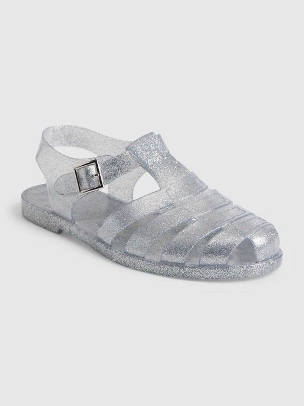 Gap Silver Glitter Jelly Fisherman Sandals Size 9